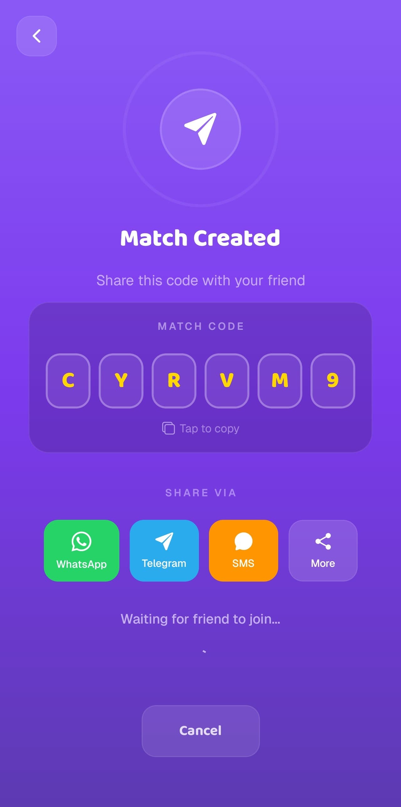 Online match lobby